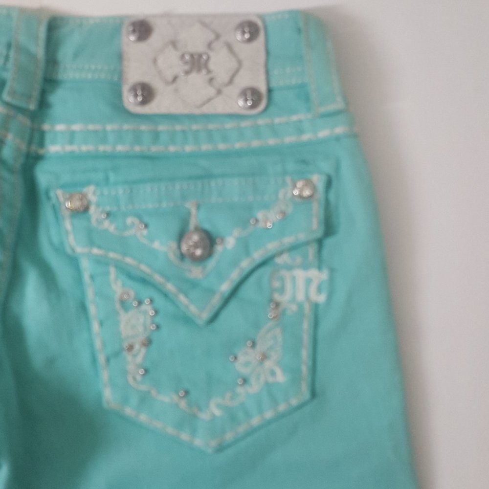 Women's MISS ME Capri Jeans Size 27 Green